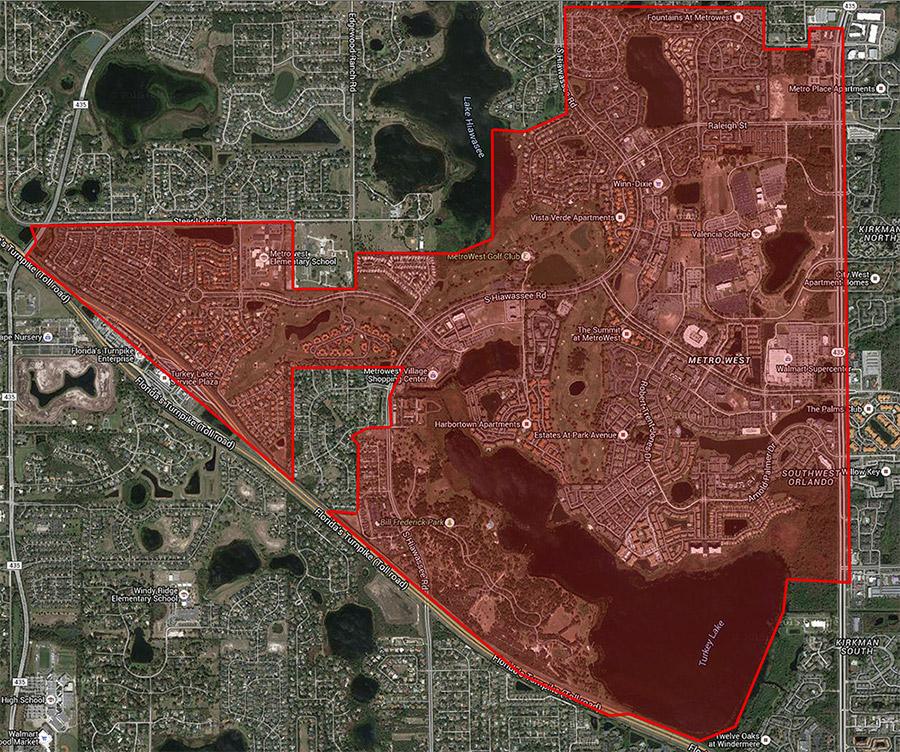 Map of MetroWest Orlando